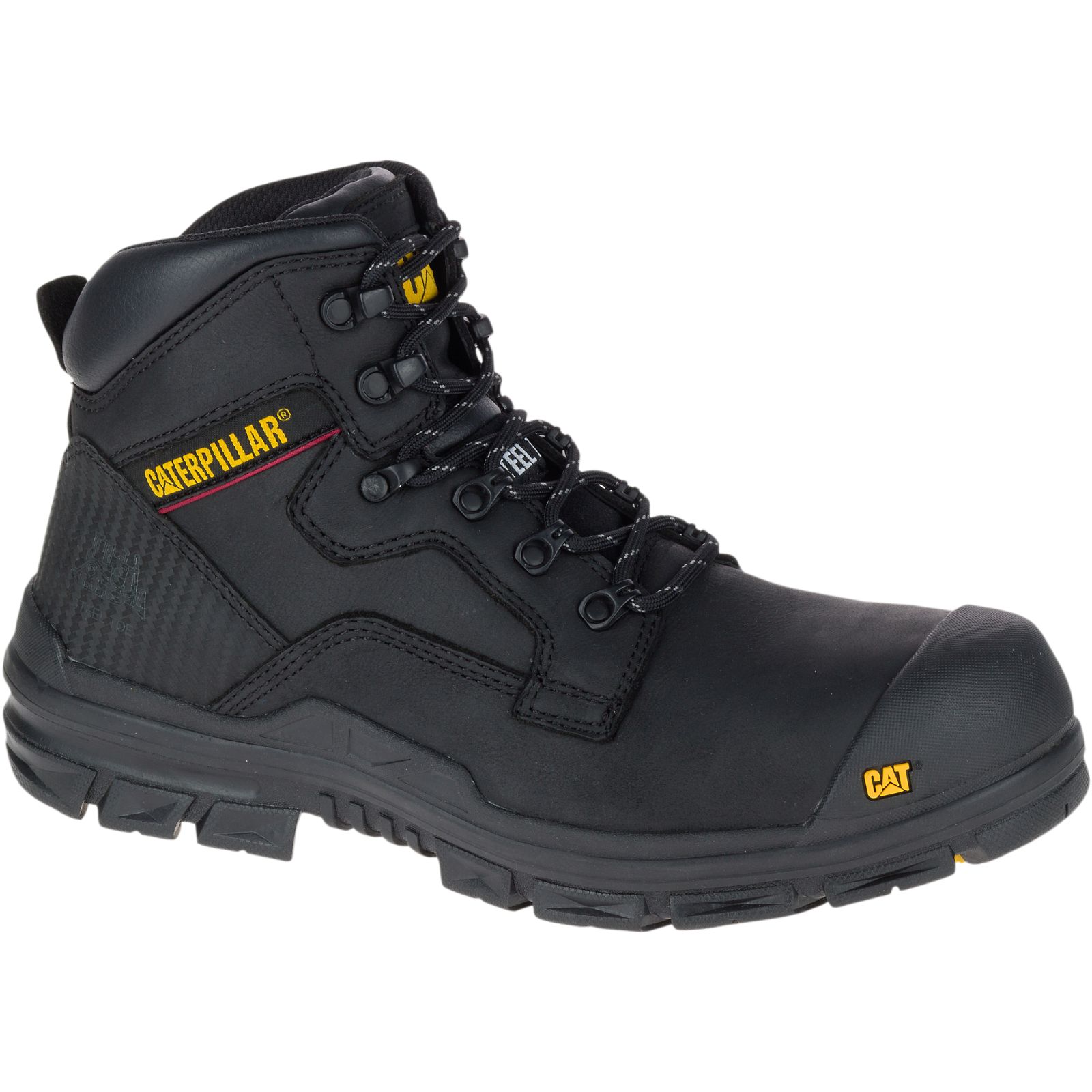 Caterpillar Men's Bearing S3 Water Resistant Hro Src Steel Toe Work Boots Black CAT-59420